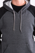 Two Tone Hoodie Accent Black Arm